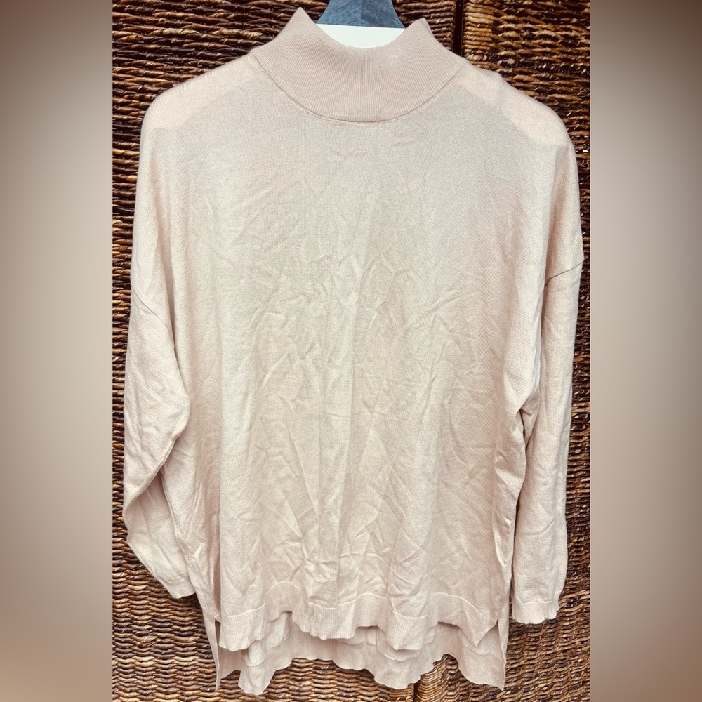Tahari - New with Tags, Almond Heather (Beige) Turtleneck Sweater, Size:3X‎
